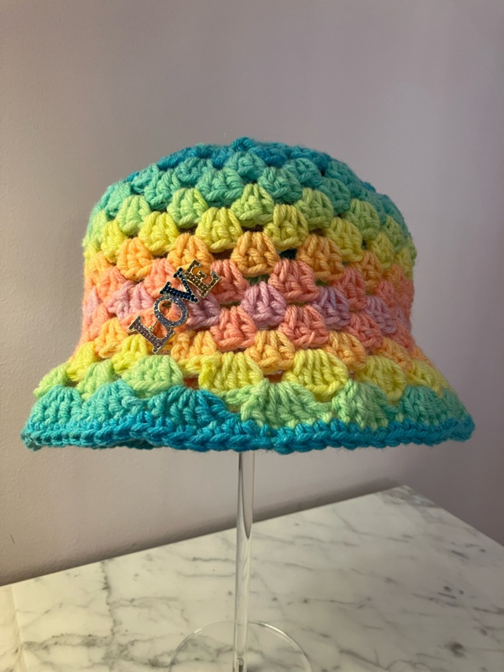 Ombré Rainbow Handmade Crochet Bucket Hat